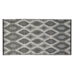 Black & Gray Diamond Stripe Outdoor Area Rug, 4X6-Kirkland's Home New