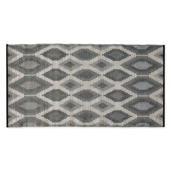 Black & Gray Diamond Stripe Outdoor Area Rug, 4X6-Kirkland's Home New