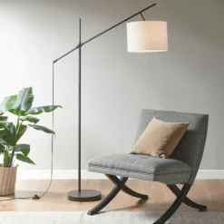 Black Adjustable Arm Modern Floor Lamp-Kirkland's Home Clearance