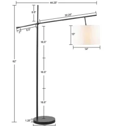 Black Adjustable Arm Modern Floor Lamp-Kirkland's Home Clearance