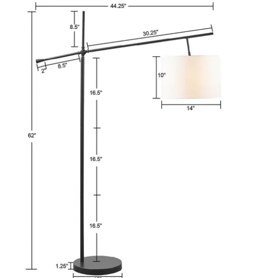 Black Adjustable Arm Modern Floor Lamp-Kirkland's Home Clearance
