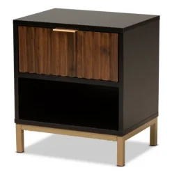 Black And Brown Single Drawer Nightstand-Kirkland's Home Sale