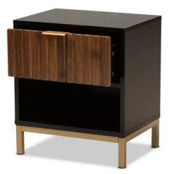 Black And Brown Single Drawer Nightstand-Kirkland's Home Sale