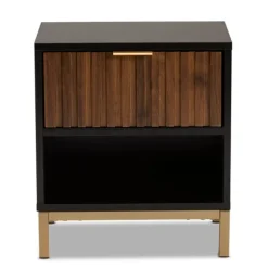 Black And Brown Single Drawer Nightstand-Kirkland's Home Sale