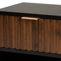 Black And Brown Single Drawer Nightstand-Kirkland's Home Sale