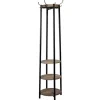 Black And Brown Wood And Metal Shelf Coat Rack-Kirkland's Home Online