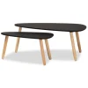 Black And Brown Wood Coffee Tables, Set Of 2-Kirkland's Home Shop