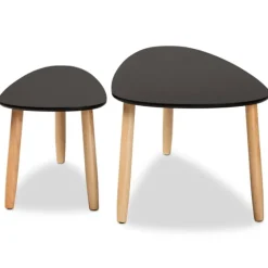 Black And Brown Wood Coffee Tables, Set Of 2-Kirkland's Home Shop