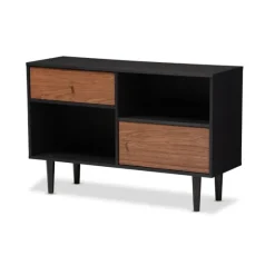 Black And Brown Wood Open Shelf Cabinet-Kirkland's Home Sale