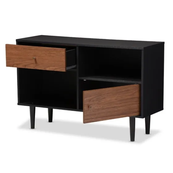 Black And Brown Wood Open Shelf Cabinet-Kirkland's Home Sale