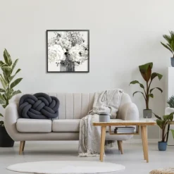 Black And Cream Abstract Floral Canvas Art Print-Kirkland's Home Cheap