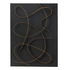 Black And Gold Abstract Wall Plaque-Kirkland's Home Cheap