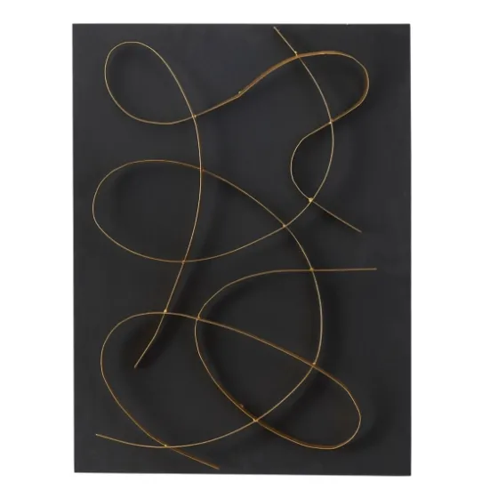 Black And Gold Abstract Wall Plaque-Kirkland's Home Cheap