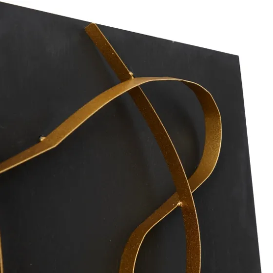 Black And Gold Abstract Wall Plaque-Kirkland's Home Cheap