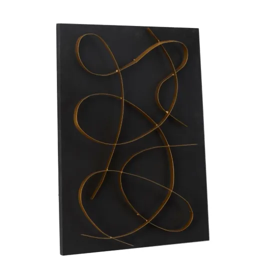 Black And Gold Abstract Wall Plaque-Kirkland's Home Cheap