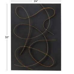 Black And Gold Abstract Wall Plaque-Kirkland's Home Cheap