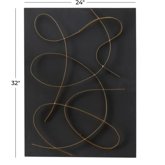 Black And Gold Abstract Wall Plaque-Kirkland's Home Cheap