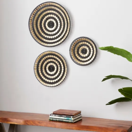 Black And Gold Concentric Wall Plates, Set Of 3-Kirkland's Home Best Sale