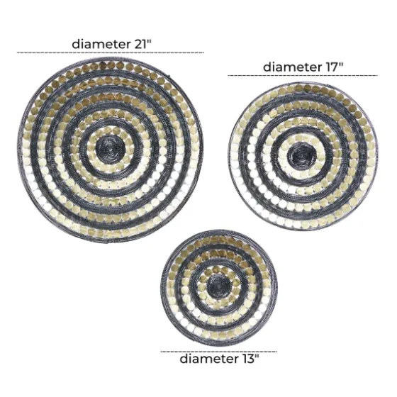 Black And Gold Concentric Wall Plates, Set Of 3-Kirkland's Home Best Sale