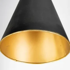 Black And Gold Lined Metal Tripod Floor Lamp-Kirkland's Home Outlet