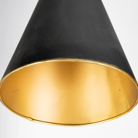 Black And Gold Lined Metal Tripod Floor Lamp-Kirkland's Home Outlet