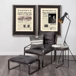 Black And Gold Lined Metal Tripod Floor Lamp-Kirkland's Home Outlet