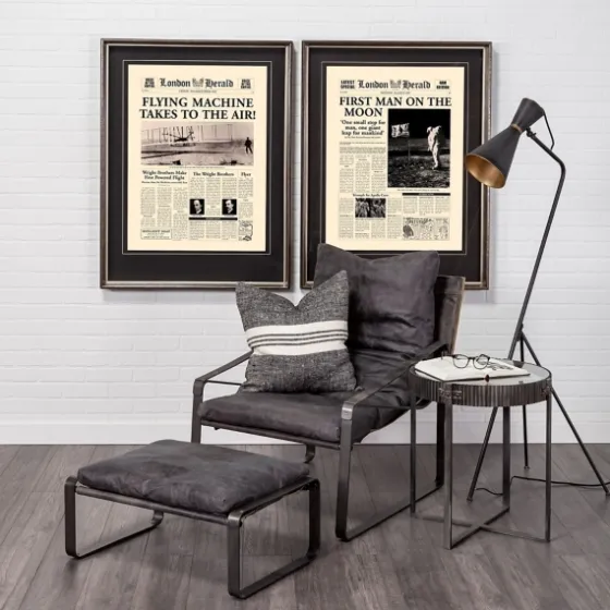 Black And Gold Lined Metal Tripod Floor Lamp-Kirkland's Home Outlet