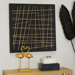 Black And Gold Metal Grid Wall Plaque-Kirkland's Home Best Sale