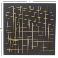 Black And Gold Metal Grid Wall Plaque-Kirkland's Home Best Sale