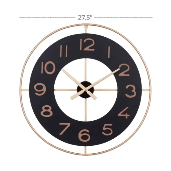 Black And Gold Open Frame Axis Clock-Kirkland's Home Cheap