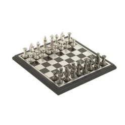 Black And Gray Beveled Board Aluminum Chess Set-Kirkland's Home Clearance
