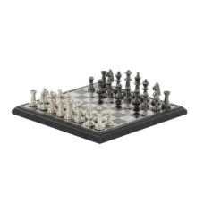 Black And Gray Beveled Board Aluminum Chess Set-Kirkland's Home Clearance