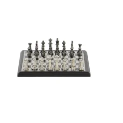 Black And Gray Beveled Board Aluminum Chess Set-Kirkland's Home Clearance