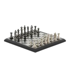 Black And Gray Beveled Board Aluminum Chess Set-Kirkland's Home Clearance