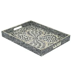 Black And Ivory Mosaic Capiz Shell Tray-Kirkland's Home New