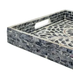 Black And Ivory Mosaic Capiz Shell Tray-Kirkland's Home New