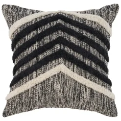 Black And Metallic Fringe Textured Pillow-Kirkland's Home Flash Sale