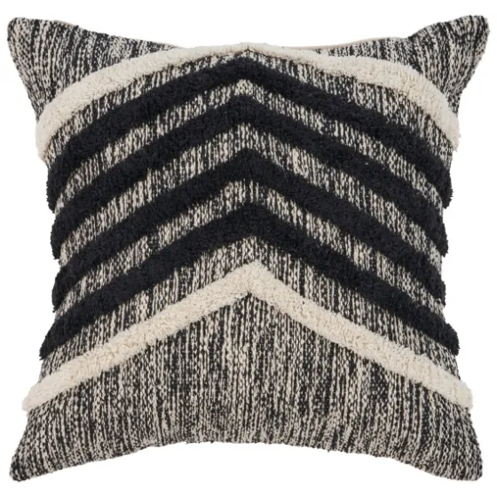 Black And Metallic Fringe Textured Pillow-Kirkland's Home Flash Sale