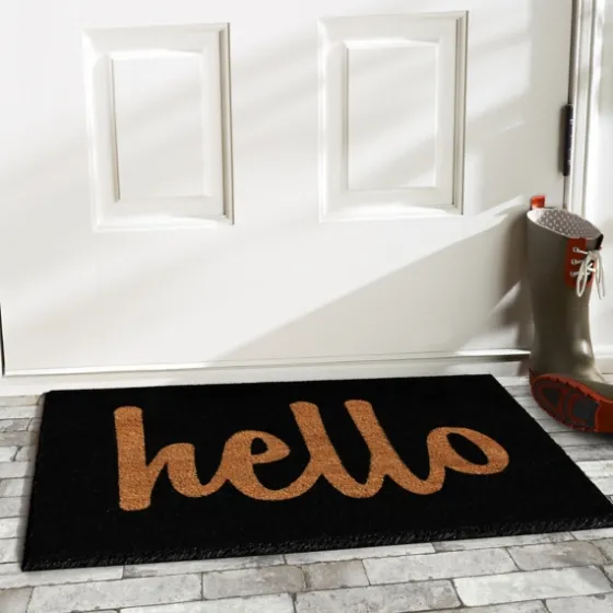 Black And Natural Coir Hello Doormat, 36X24 In.-Kirkland's Home Best Sale