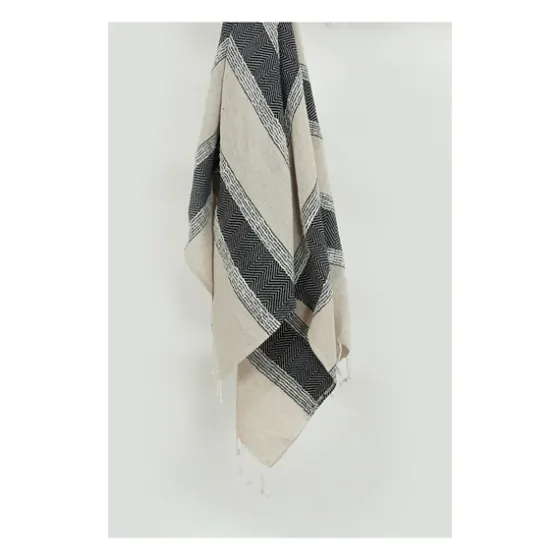 Black And Natural Colorblock Chevron Throw-Kirkland's Home Best Sale