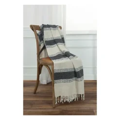 Black And Natural Colorblock Chevron Throw-Kirkland's Home Best Sale