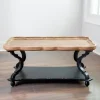Black And Natural Corina Scalloped Coffee Table-Kirkland's Home Online