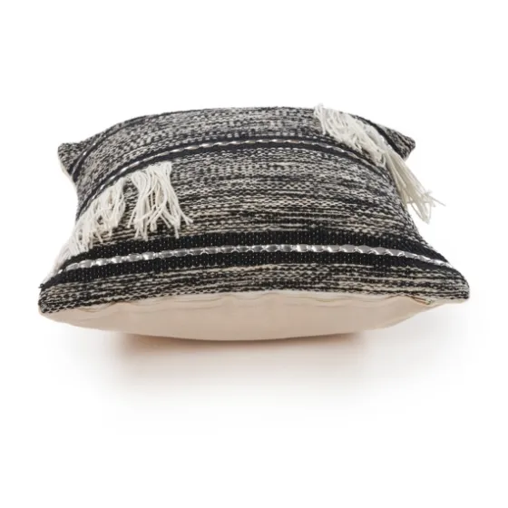 Black And Natural Mingled Texture Pillow-Kirkland's Home Sale