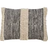 Black And Natural Pom Pom Stripe Lumbar Pillow-Kirkland's Home Cheap