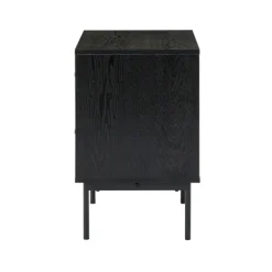 Black And Natural Wood 2-Drawer Nightstand-Kirkland's Home Store