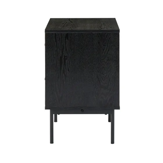 Black And Natural Wood 2-Drawer Nightstand-Kirkland's Home Store