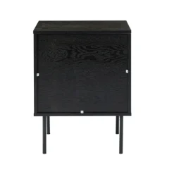 Black And Natural Wood 2-Drawer Nightstand-Kirkland's Home Store