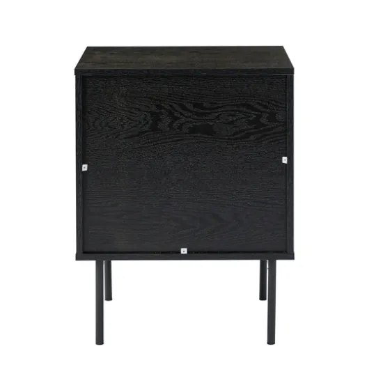 Black And Natural Wood 2-Drawer Nightstand-Kirkland's Home Store
