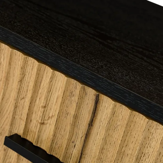 Black And Natural Wood 2-Drawer Nightstand-Kirkland's Home Store