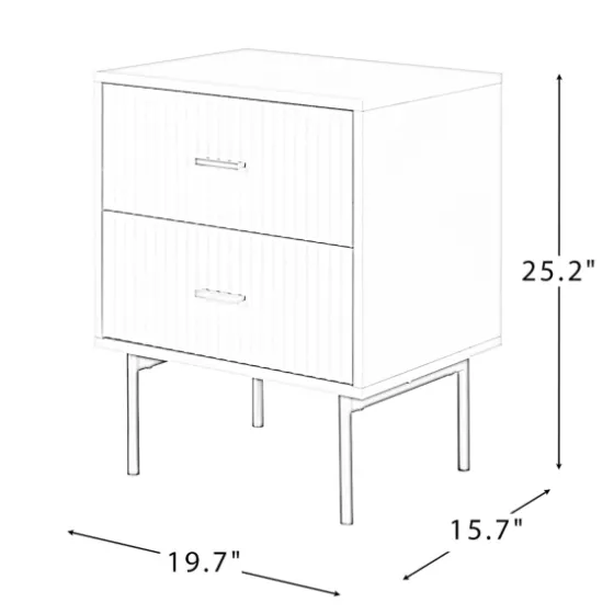 Black And Natural Wood 2-Drawer Nightstand-Kirkland's Home Store